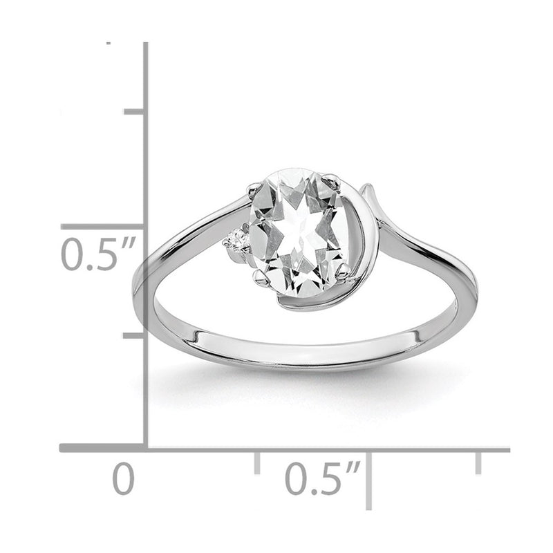 14k White Gold 7x5mm Oval Cubic Zirconia AAA Real Diamond ring