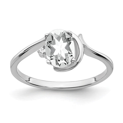14k White Gold 7x5mm Oval Cubic Zirconia A Real Diamond ring