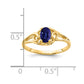 Solid 14k Yellow Gold 7x5mm Oval Simulated Sapphire Ring