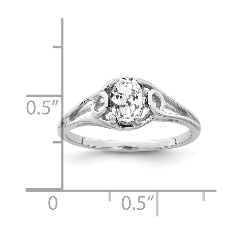 14k White Gold 7x5mm Oval Cubic Zirconia ring