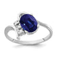 14k White Gold 8x6mm Oval Sapphire AA Real Diamond ring