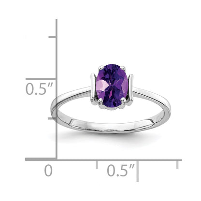 14k White Gold 7x5mm Oval Amethyst ring