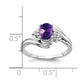 14k White Gold 7x5mm Oval Amethyst A Real Diamond ring