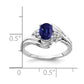 14k White Gold 7x5mm Oval Sapphire AAA Real Diamond ring