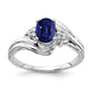 14k White Gold 7x5mm Oval Sapphire AAA Real Diamond ring