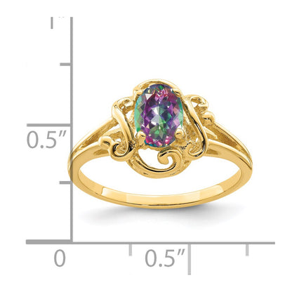 14K Yellow Gold Mystic Fire Ring