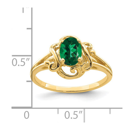 14K Yellow Gold 7x5mm Oval Mount St. Helens ring