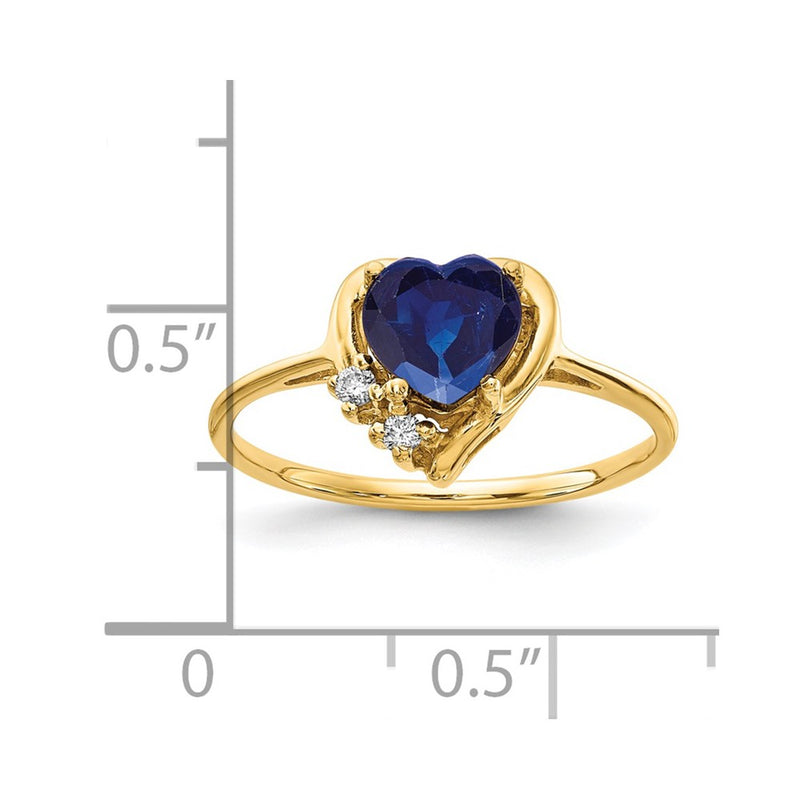 14K Yellow Gold 6mm Heart Sapphire A Real Diamond ring