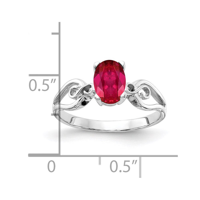 14k White Gold 8x6mm Oval Ruby ring