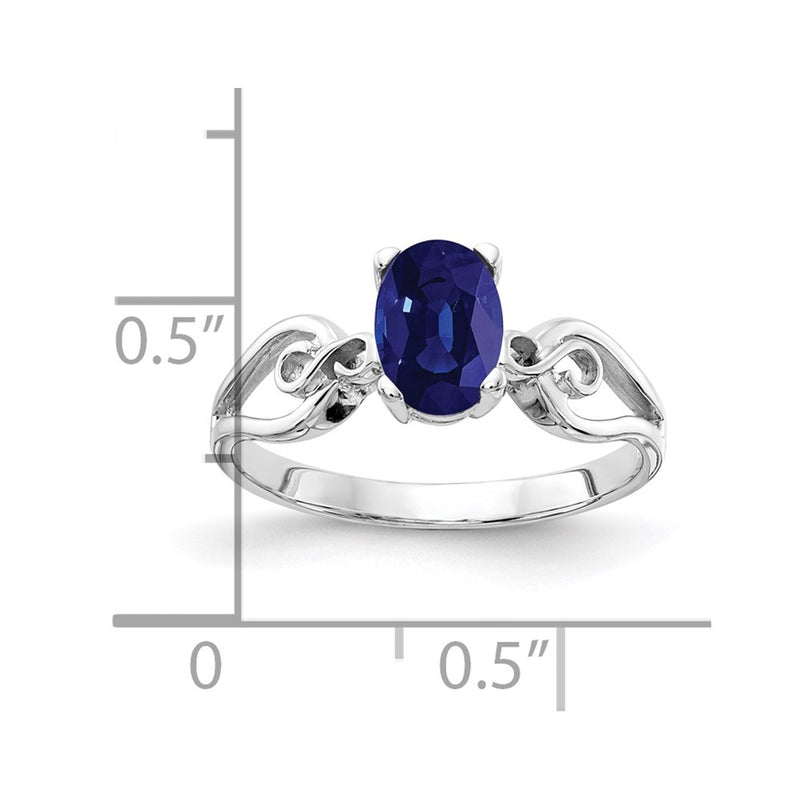 14k White Gold 8x6mm Oval Sapphire ring