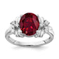 14k White Gold 10x8mm Oval Created Ruby A Real Diamond ring