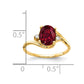 14K Yellow Gold 8x6mm Oval Created Ruby AAA Real Diamond ring