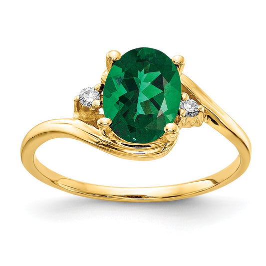 Oval Mount St. Helens Celtic Irish St. Patrick's Day Diamond Ring 14K Yellow Gold