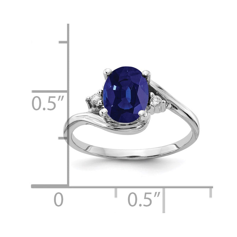14k White Gold 8x6mm Oval Sapphire A Real Diamond ring