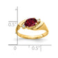 14K Yellow Gold 7x5mm Oval Created Ruby AA Real Diamond ring