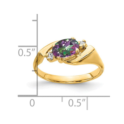 14K Yellow Gold AA Real Diamond ring