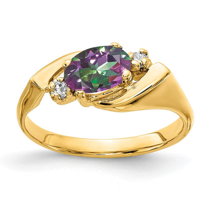 14K Yellow Gold AA Real Diamond ring