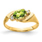 14K Yellow Gold 7x5mm Oval Peridot A Real Diamond ring