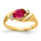 14K Yellow Gold 7x5mm Oval Ruby A Real Diamond ring