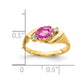 14K Yellow Gold 7x5mm Oval Pink Sapphire AAA Real Diamond ring