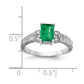 14k White Gold 7x5mm Emerald Cut Emerald AAA Diamond ring
