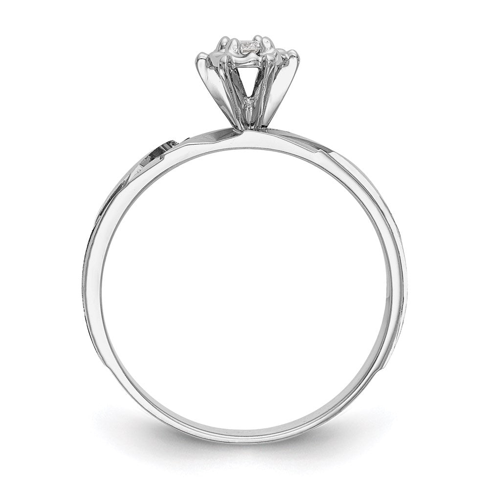 14k White Gold AA Quality Trio Engagement Ring