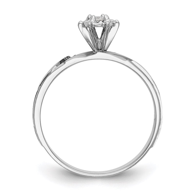 14k White Gold AA Quality Trio Engagement Ring