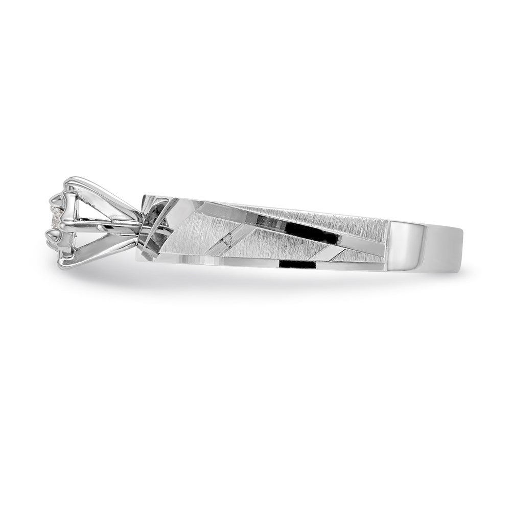 14k White Gold AA Quality Trio Engagement Ring