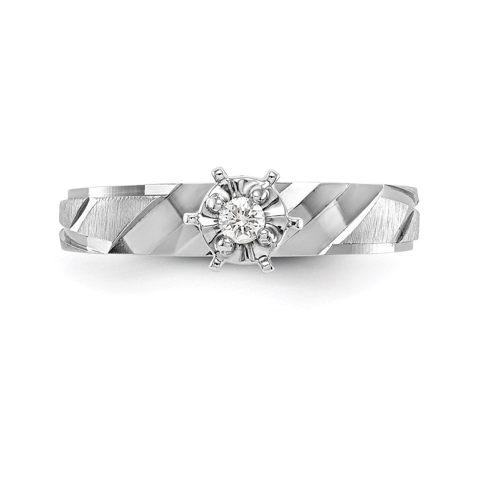 14k White Gold AA Quality Trio Engagement Ring