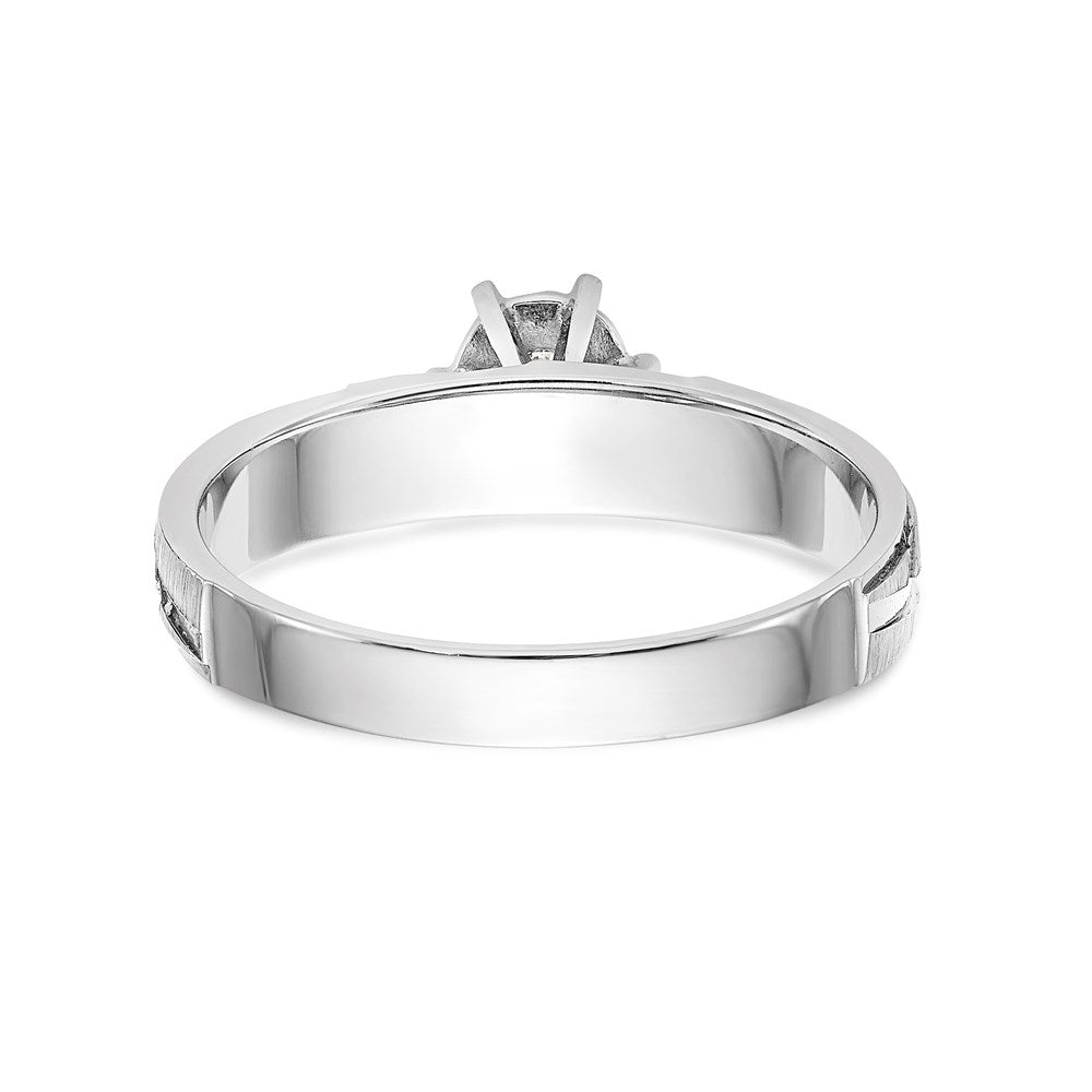 14k White Gold AA Quality Trio Engagement Ring