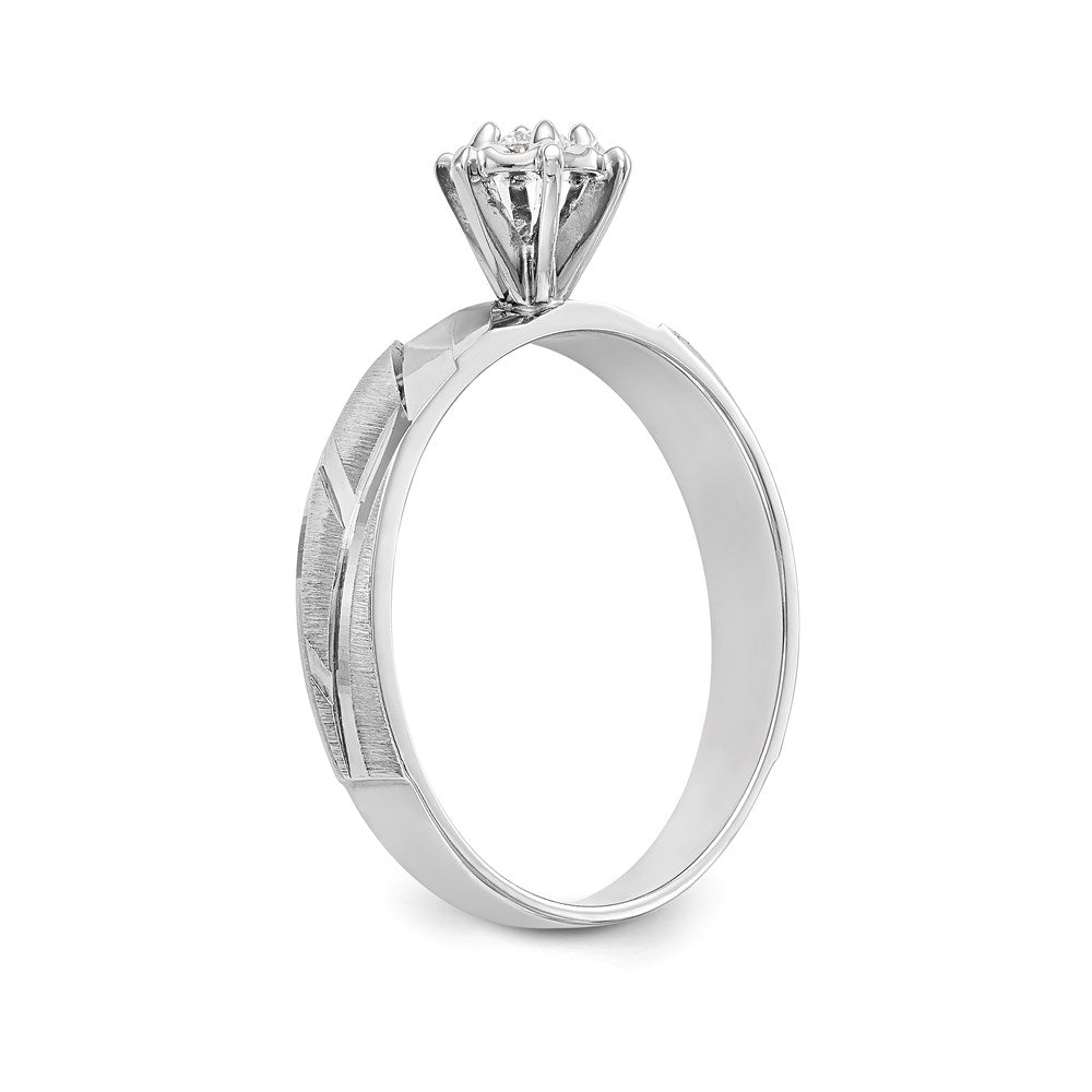 14k White Gold AA Quality Trio Engagement Ring