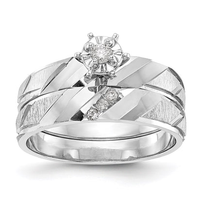 14k White Gold AA Quality Trio Engagement Ring