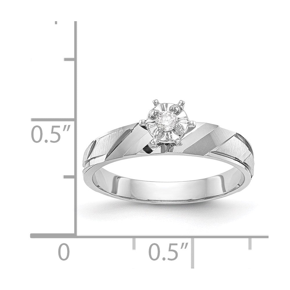 14k White Gold AA Quality Trio Engagement Ring