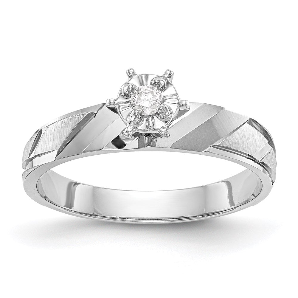 14k White Gold AA Quality Trio Engagement Ring