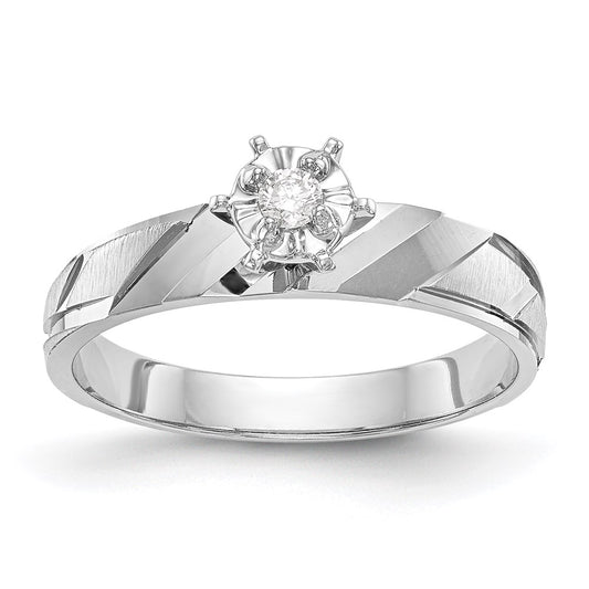 14k White Gold AA Quality Trio Engagement Ring