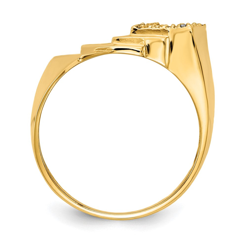 14k Yellow Gold AA Diamond mens ring