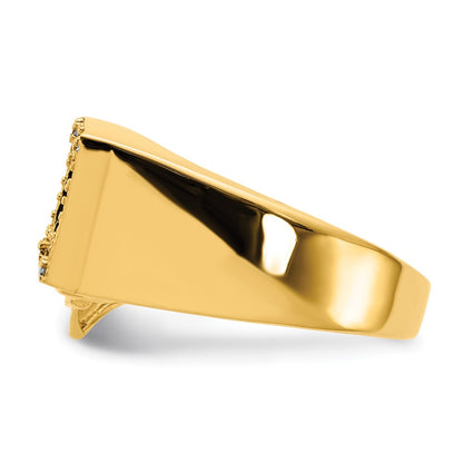 14k Yellow Gold AA Diamond mens ring
