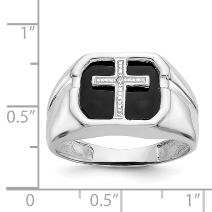 14k White Gold AA Real Diamond men's ring