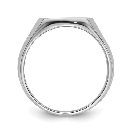 14k White Gold Mens Polished and Grooved (No Enamel) Masonic Ring