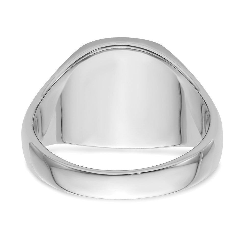 14k White Gold Mens Polished and Grooved (No Enamel) Masonic Ring