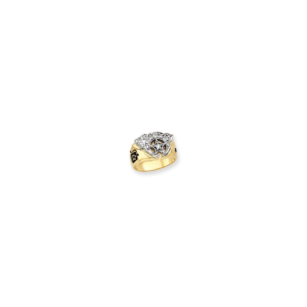 14k Two-tone Gold AA Diamond mens masonic ring