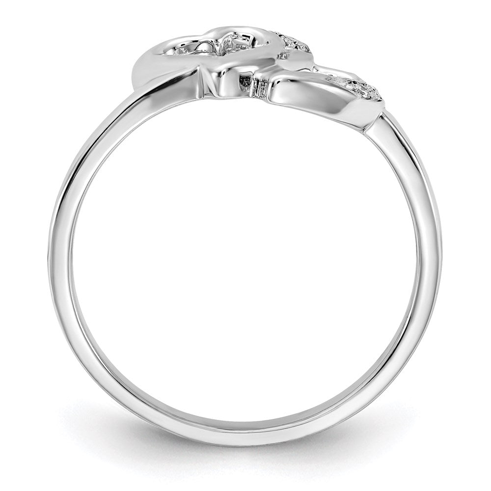 14k White Gold AAA Real Diamond heart ring