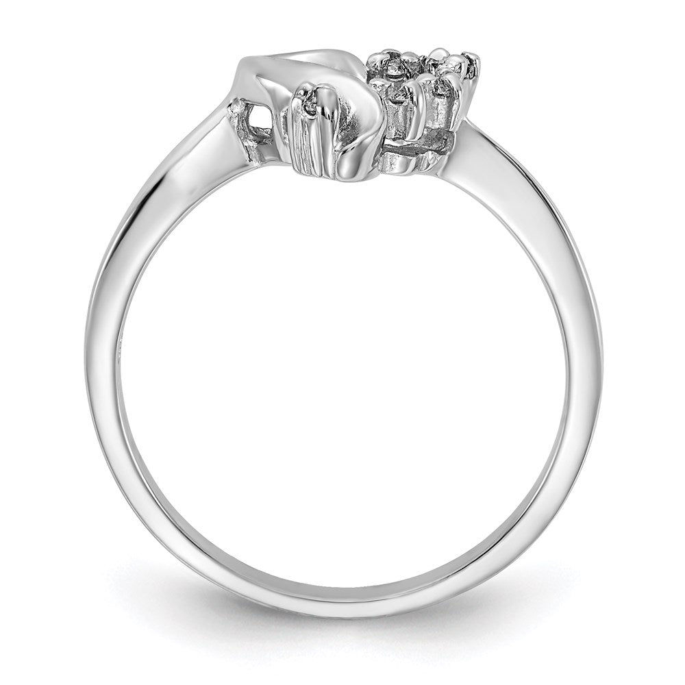 14k White Gold A Real Diamond heart ring