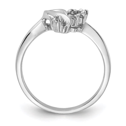 14k White Gold A Real Diamond heart ring