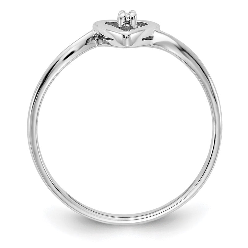 14k White Gold A Real Diamond heart ring
