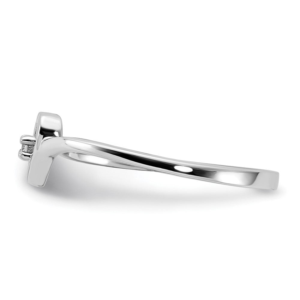 14k White Gold VS Real Diamond heart ring