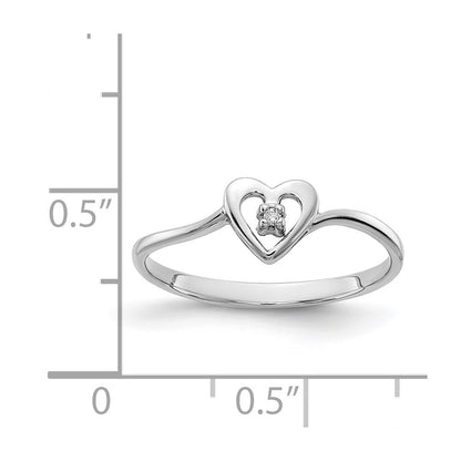 14k White Gold VS Real Diamond heart ring
