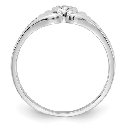 14k White Gold A Real Diamond heart ring