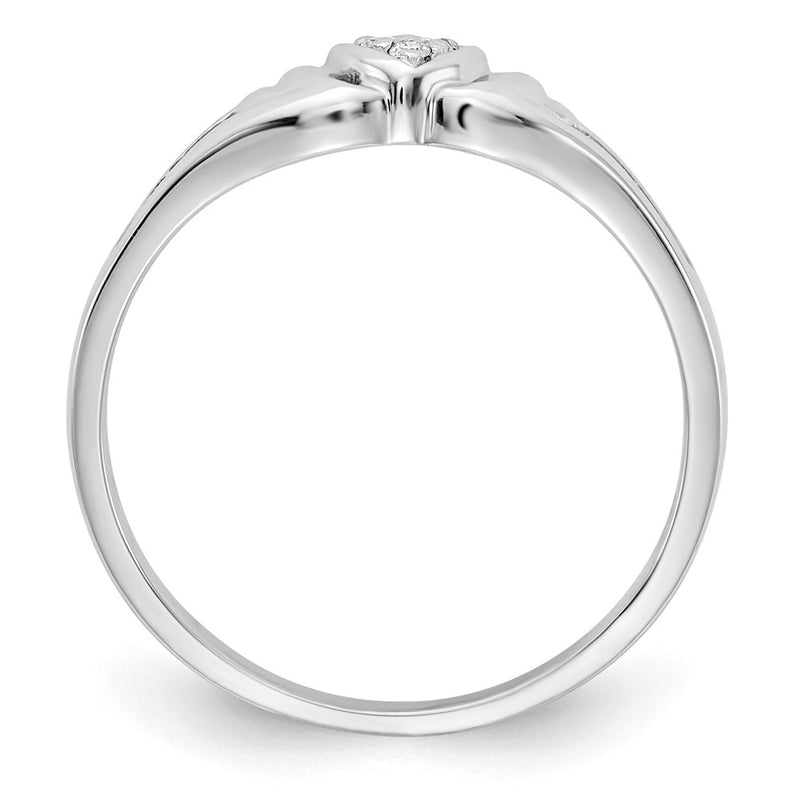 14k White Gold A Real Diamond heart ring