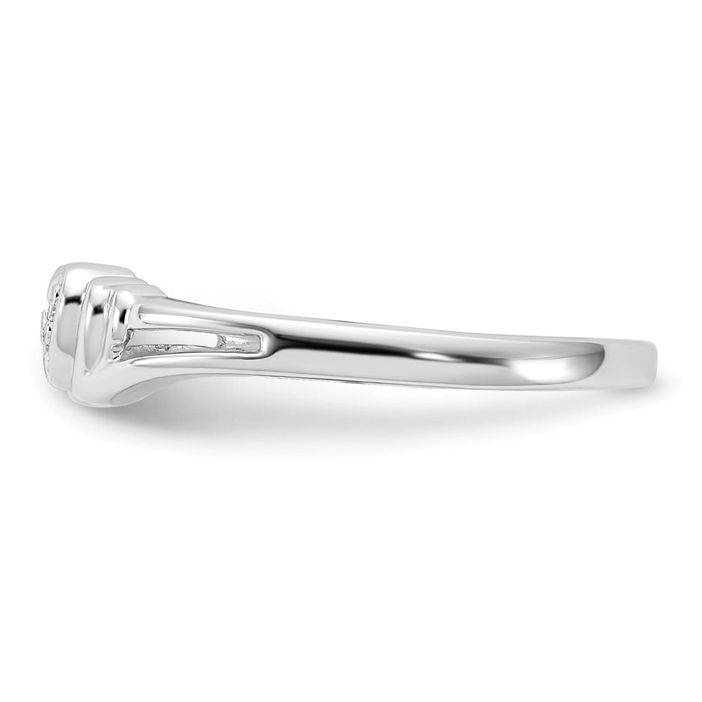 14k White Gold A Real Diamond heart ring